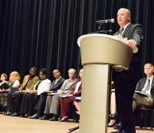 Rick Roberts  Assistant Director of the SCATE Center speaks at Honors Night   4.3.2017